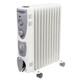 Prem-I-Air 2.5kW Oil Filled Radiator with Adjustable Thermostat, 3 heat settings & 24 Hour Timer