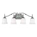 Quoizel TT8604BN Tritan 10-Inch Bath Bar with Four Lights with Etched Opal Glass, Brushed Nickel Finish