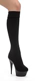 609-LYCRA, 6 Pointed Stilitto Lycra Knee High Boot by Ellie Shoes