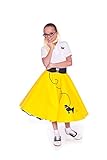 Hip Hop 50s Shop 7 Piece Child Poodle Skirt Outfit, Size 8 Yellow