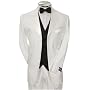 Mens White Tuxedo With Free Matching Bowtie Set and Garment Bag
