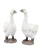 Set of 2 Country Bistro White Geese Garden Statues