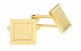 Stunning yellow gold plated square dual finish cufflinks with presentation box