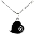 Black Heart Peace Sign Necklace