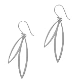 Sterling Silver Double Open Marquis Drop Earrings