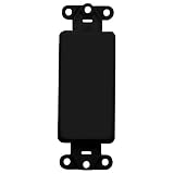 Leviton 40850-BA QuickPort Decora Wall Plate Insert, Blank, Black
