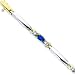 Gold Plated Sterling Silver 0.15 ct. Cubic Zirconia and 1 3/4 ct. Blue Color Stone Bracelet