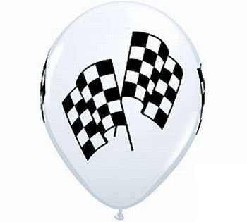Checker Flag Racing Latex Balloons, 11-inch 25 Per Pack