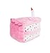 Birthday Cake Plush Toy with Squeaker for Dogs by Zippy Paws (Pink)
