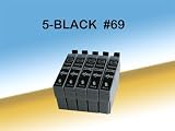 5 Packs of US Patented Epson Compatible Cartridges 69 Black Cartridges for Epson Stylus Printer C120, CX5000, CX6000, CX7000F, CX7400, CX7450, CX8400, CX9400Fax, CX9475Fax, NX100, NX105, NX110, NX115, NX200, NX215, NX300, NX400, NX415, NX510, NX515 and Epson WorkForce Printer 310, 315, 500, 600, 610, 615, 1100, 30, 40 ... These T0691 cartridges have Reset-Able Chips (RAC).