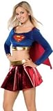 : Teen Juniors Costume Girls Super Girl Hero Heroine Comic Book Supergirl Skirt Cape Party Outfit