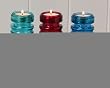 Recycled Glass 6" Cylinder Rings Candle Holder Set of 3