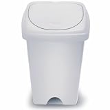 Addis Housewares 48 Litre Rectangle Press Top Kitchen Bin, Linen