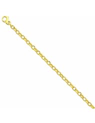 Genuine 14K Yellow Gold 5Mm Polished & Ridged Fancy Link Bracelet 8.5 Inches 100% Satisfaction Guaranteed.
