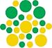 Set of 90 - Yellow / Kelly Green Circles Polka Dots Vinyl Wall Graphic Decals Stickers