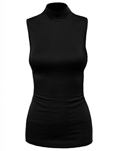 FPT Womens Sleeveless Rayon Mock Neck Top (S-3XL)