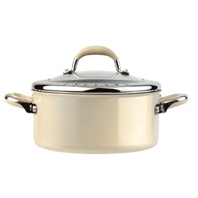 Meyer Select Advantage Non-stick Stockpot with Locking Lid, Almond, 24 cm, 4.3 Litre
