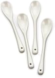 RSVP White Porcelain Egg Spoon, Set of 4