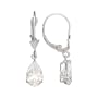 14K White Gold 2 ct. Cubic Zirconia Teardrop Shaped Dangle Earrings