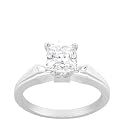 0.50 Carats Diamond Engagement Ring 14k White Gold Princess Cut Solitare SALE