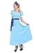 ROLECOS Womens Princess Dress Light Blue Maxi Dresses Halloween Cosplay Costume Blue Belt S