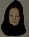Knitted One Ply Black Chenille Balaclava Hood Scarf