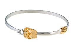 Sterling Silver Gold Plated Flip Flop Bangle