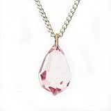 Swarovski Crystal Teardrop Pendant on Sterling Silver chain - Light Pink