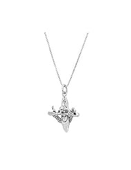 Sterling Silver Three Dimensional Kayaker in Boat Necklace