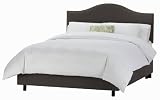 Skyline Furniture North Avenue Queen Velvet-Upholstered Bed with Nail-Button Trim, Pewter