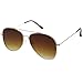 zeroUV - ClassicTeardrop Full Metal Frame Gradient Flat Lens Aviator Sunglasses 59mm
