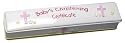 Baby girls christening certificate holder