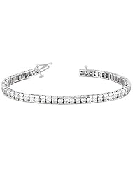 14KT White Gold Contemporary Diamond Tennis Bracelet featuring 52 Channel Set Round Brilliant Cut Diamonds in a High Polished Setting. 6 1/4 CTW