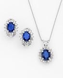 14k White Gold Sapphire and Diamond Accent Collection