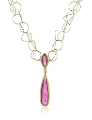 Julieli "Metaform" Pink Tourmaline 18k Gold Chain and Diamond Pendant Necklace