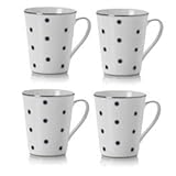 By Mikasa Color Studio Blue/Platinum Dots Mug, Set of 4