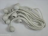 100pc Ball Bungee Cords- 6" long Ball Tie Downs - white