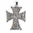STERLING SILVER MARCASITE PENDANT - 39mm Cross