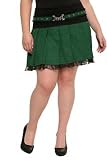Tripp - Black and Green Gingham Ruffle Pleated Skirt