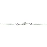Sterling Silver Cubic Zirconia Rolo Link Bracelet 6