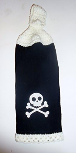 Skull Crochet Top Hanging Towel, Halloween, Goth Decor