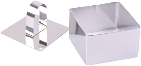Hyacinthus Cookie Cutter Mold Pastry Ring with Pusher Stainless Steel Silver (Square)