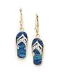 14k Two-Tone Dark Green Opal Flip-Flop Diamond Earrings - JewelryWeb