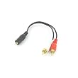 Y Adapter Audio Cable Gold 2 Male RCA to 1 Female 3.5mm