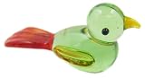 Miniature Glass Animals Green Bird Figurine