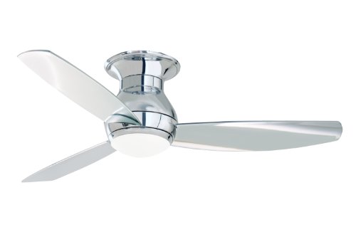 Emerson CF152CRM Curva Sky Indoor/Outdoor Ceiling Fan, 52-Inch Blade Span, Chrome Finish and All-Weather Brushed Steel Blades