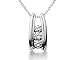 0.50CTW Bar Set Diamond Three Stone Pendant in 14k White Gold