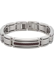 8.0" Stainless Steel Bracelet with Chocolate Carbon Fiber Inlay Chocolate Carbon Fiber B789