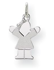 14k White Gold Mini Girl Charm