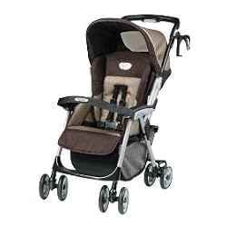 Peg Perego Aria Light Weight One Hand Fold Stroller in Moka